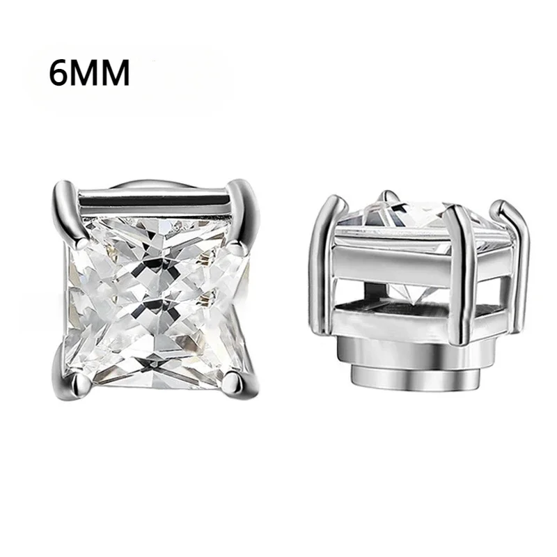 Kristall Starke Magnetische Ohrstecker Clip Ohrringe für Männer und Frauen Punk Runde Zirkon Magnet Ohrringe Nicht Piercing Schmuck