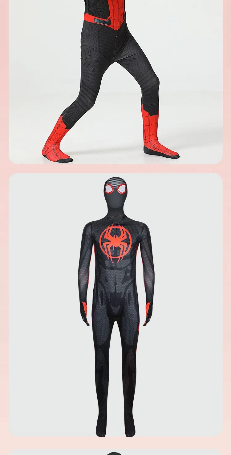 Halloween-Rollenspiel-Bodysuit, dehnbarer Ganzkörperanzug mit Kopfbedeckung, Helden-Themen-Outfit für Cosplay-Enthusiasten – Detail 7