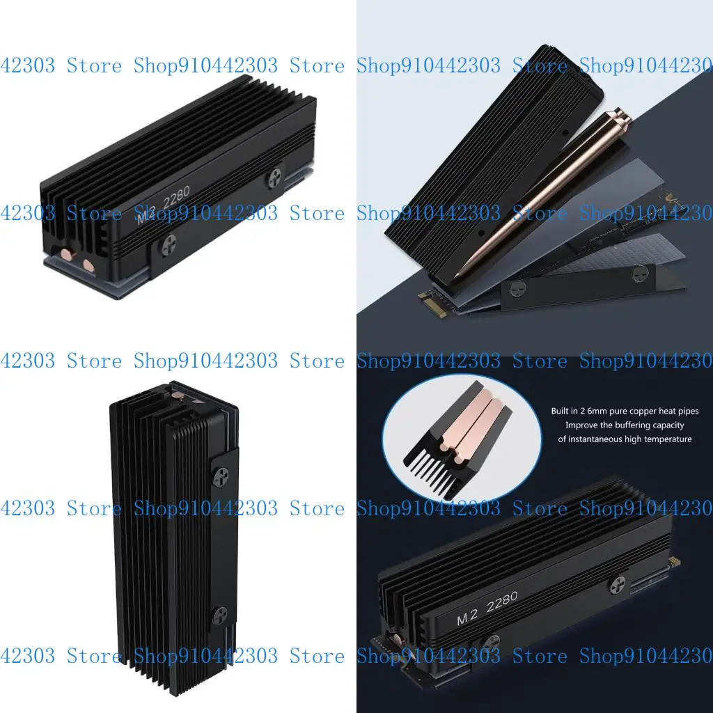 

L4MD 2280 SSD Heatsink Heat Sink Improved Radiators Metal Cooling Pad Grooves Designs