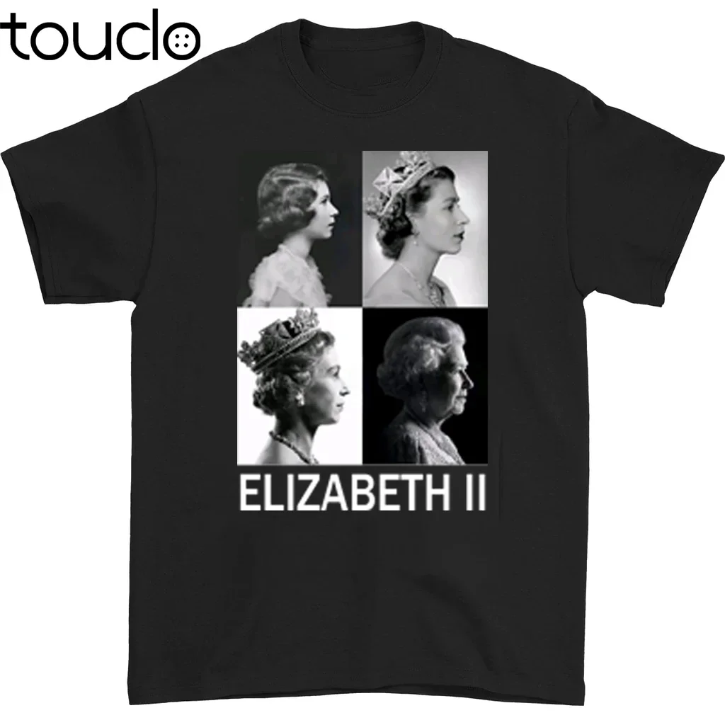 Rip Queen Elizabeth Ii Memories Peace Collage T-Shirt 1926 2022 Black Tee S To 5Xl Fashion Tshirt Summer Women Shirts Xs-5Xl