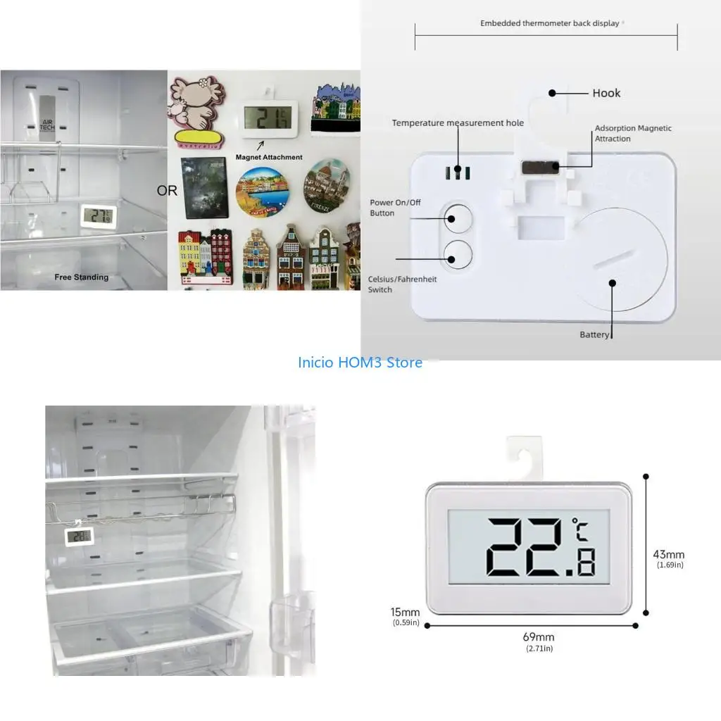 A5YD Precisions Indoor Thermometers Easy Read Display Lightweight ABS Construction Room Thermometers Portable For Any Room