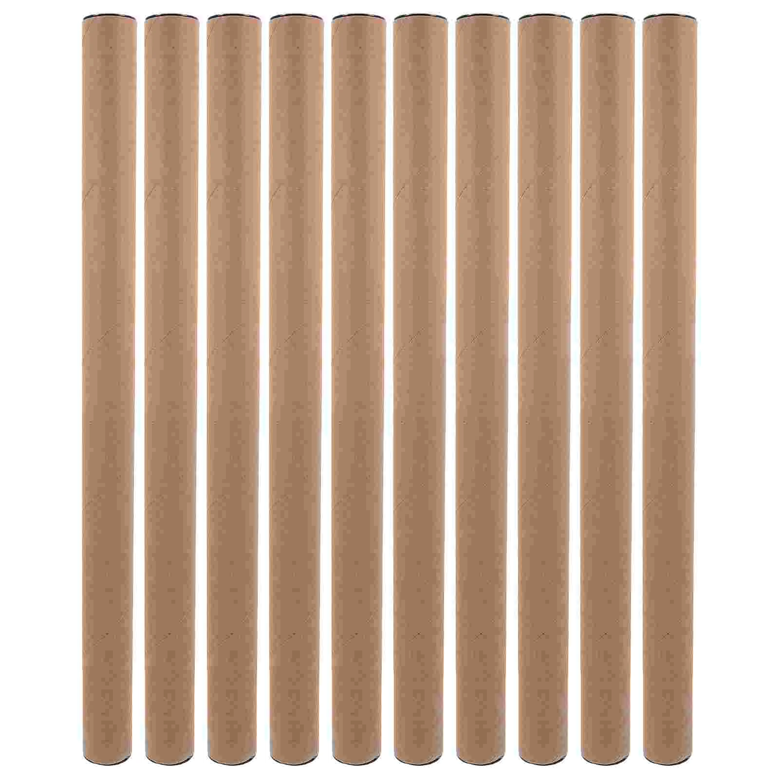 10 Pcs Mailing Tube Brown Cardboard Kraft Paper Poster Storage Case Drawing Packaging Tubes For Artwork Graphics Charts Shipping