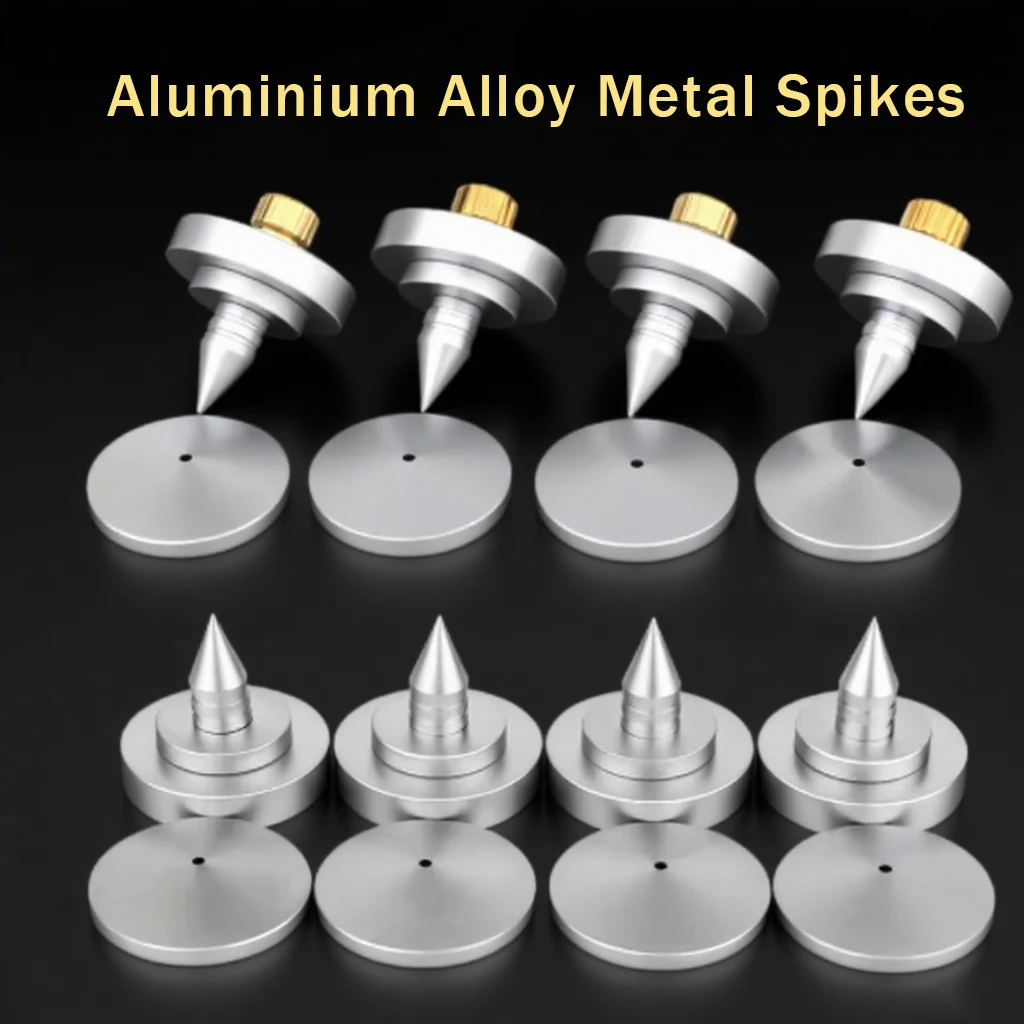 

HIFI 4Sets Speaker Spike Lsolation Feet Aduio Silver Turntable Amplifier Pad Foot Peg Pad