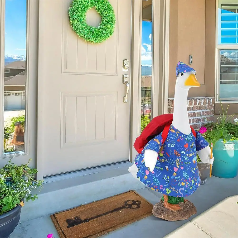 

Используется для 23-дюймовой статуи двора, украшения одежды, лужайки, сада, крыльца, гуся, одежды, комплект из четырех предметов, не гусь