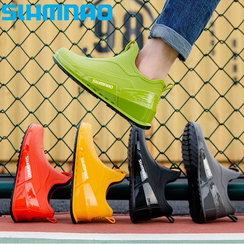 Summer Outdoor Waterproof Fishing Shoes, Men's Anti Slip Rain Shoes, High-quality Waterproof Work Rubber Shoes