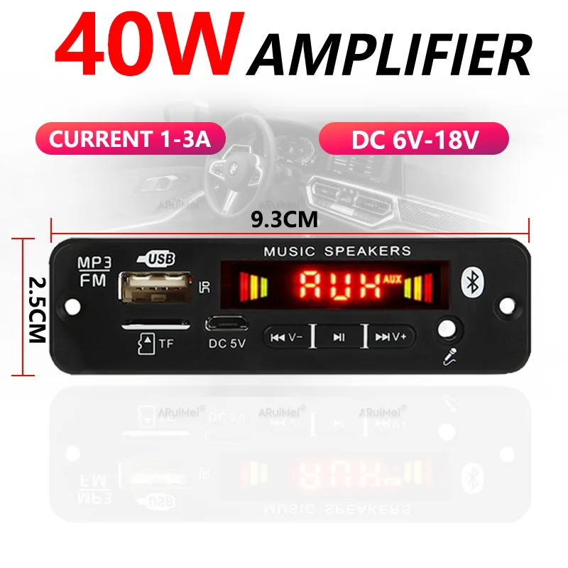 40W 2x20W Bluetooth Amplifier Complete Kit with Aluminum Case, Remote Control & Gift Box, AUX Input for Car Home DIY Speaker image 3