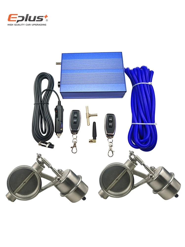 EPLUS Universele Auto Uitlaatpijp Systeem Regelklep dempers Vacuüm Controller Apparaat Afstandsbediening Schakelaar 51 63 76 MM Blauw - afbeelding 2