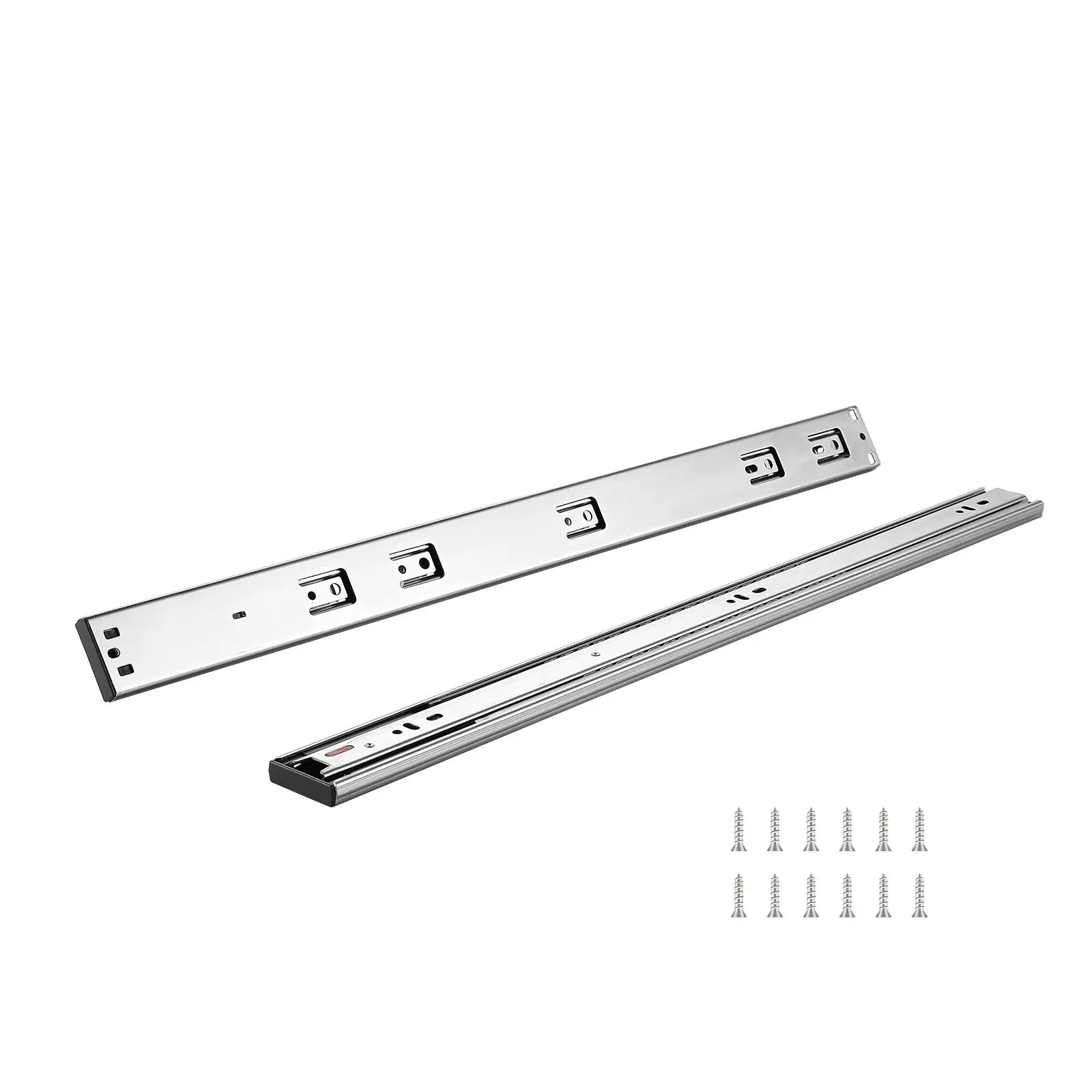6 Pairs of 24 Inch Drawer Slides Side Mount Rails, Heavy Duty Full Extension Steel Track, Soft-Close Noiseless Guide Glides Cabinet Kitchen Runners with Ball Bearing, 100 Lbs Load Capacity