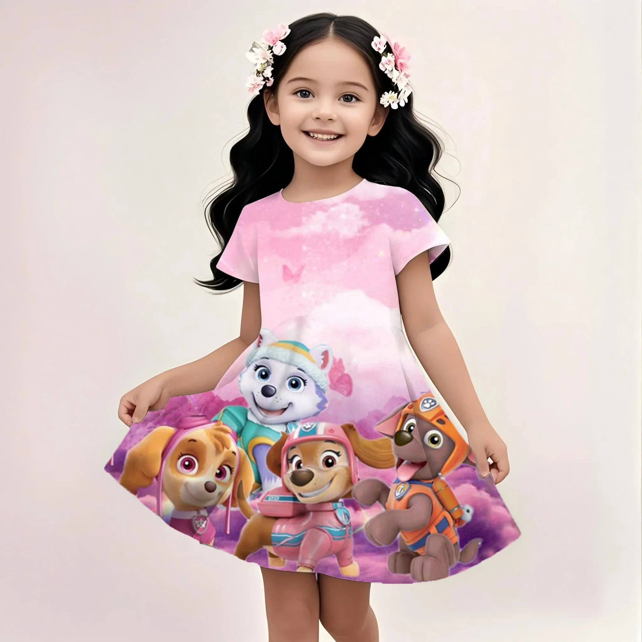 

3DPrinting dog Cartoon Gabby Suitable for 3-14 Years Old Children Dresses Girls Party Dresses Girls' Dress Girl Clothing Clothes
