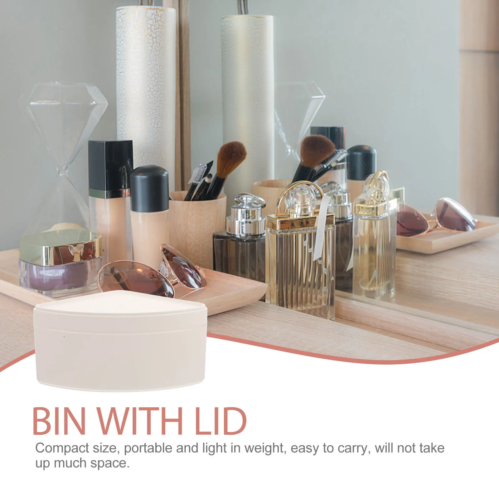 

2Pcs Plastic Organizing Basket with Lid for Home Office Desktop Storage Organizer Compact Size Design Desktop Bin