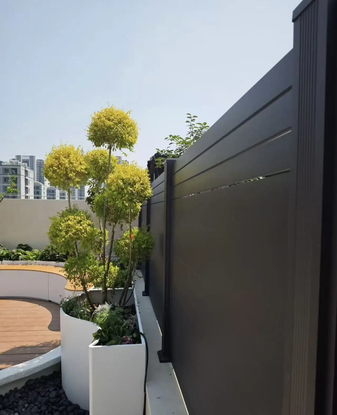 Aluminum Louver Fence Panels Outdoor Powder Coated Corrosion Resistant Low Maintenance Decorative Fencing Residential Commercial