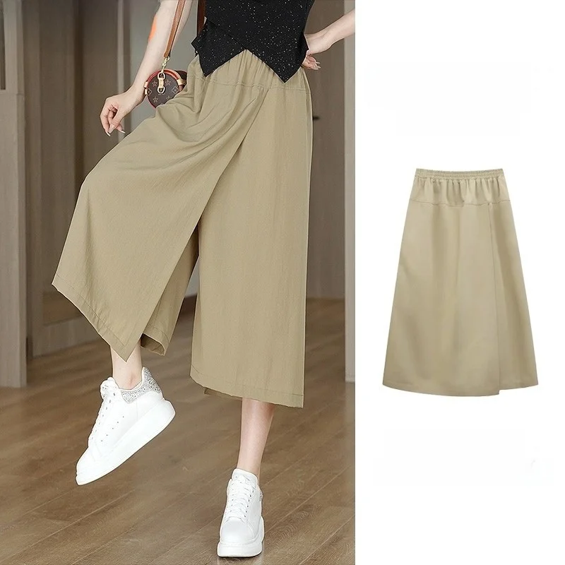 High Waist Casual Pants Thin Summer Women's Clothing Loose Wide Leg Pants Draped Lazy Style Sakamoto Pants Long Pants