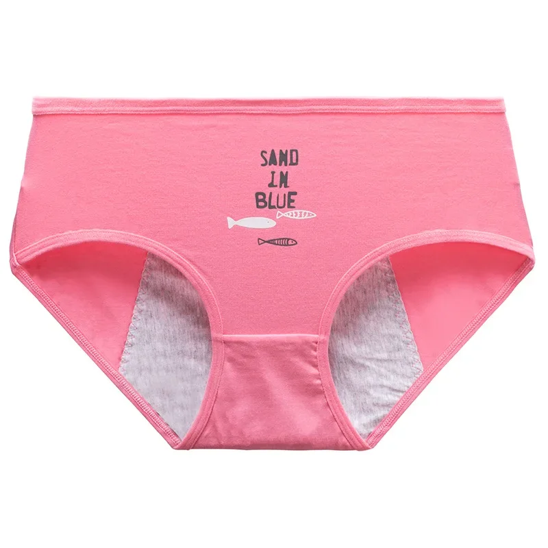 Cute Cartoon Menstrual Girls  Period Underwear Leak Proof Panties Menstrual Panties for Teenager Leakproof Physiological Panties