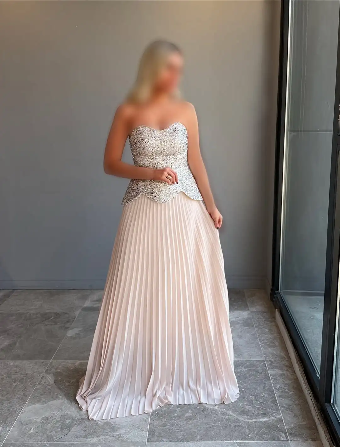 

New Design Luxury Sequins Glittering Corset A Line Draped Sweetheart Evening Prom Formal Party Dress