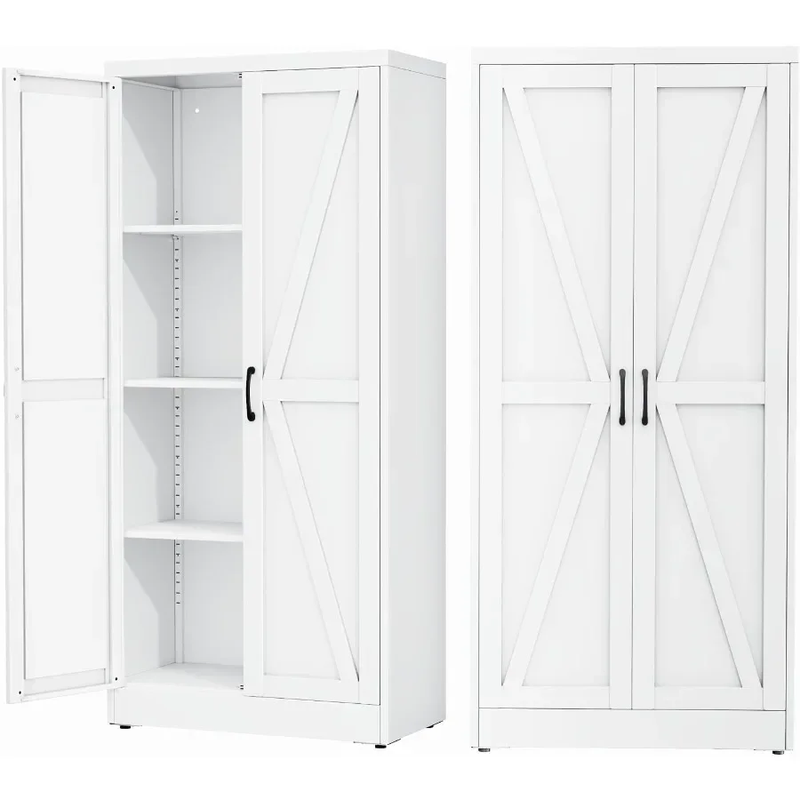 Metal Cabinets with Doors and Shelves, 63