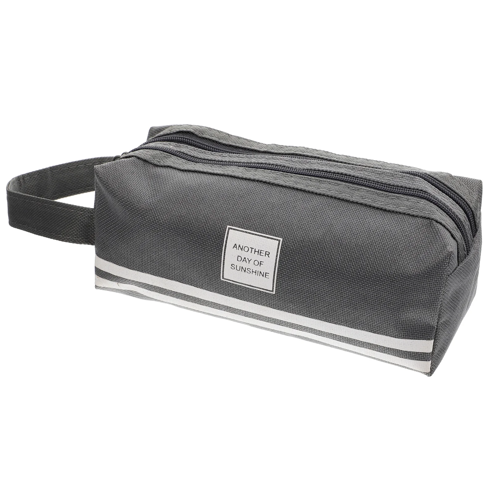 

Large Capacity Double Layer Pencil Case Portable Lightweight Zipper Pencil Pouch Handheld Pen Storage Bag for Office School