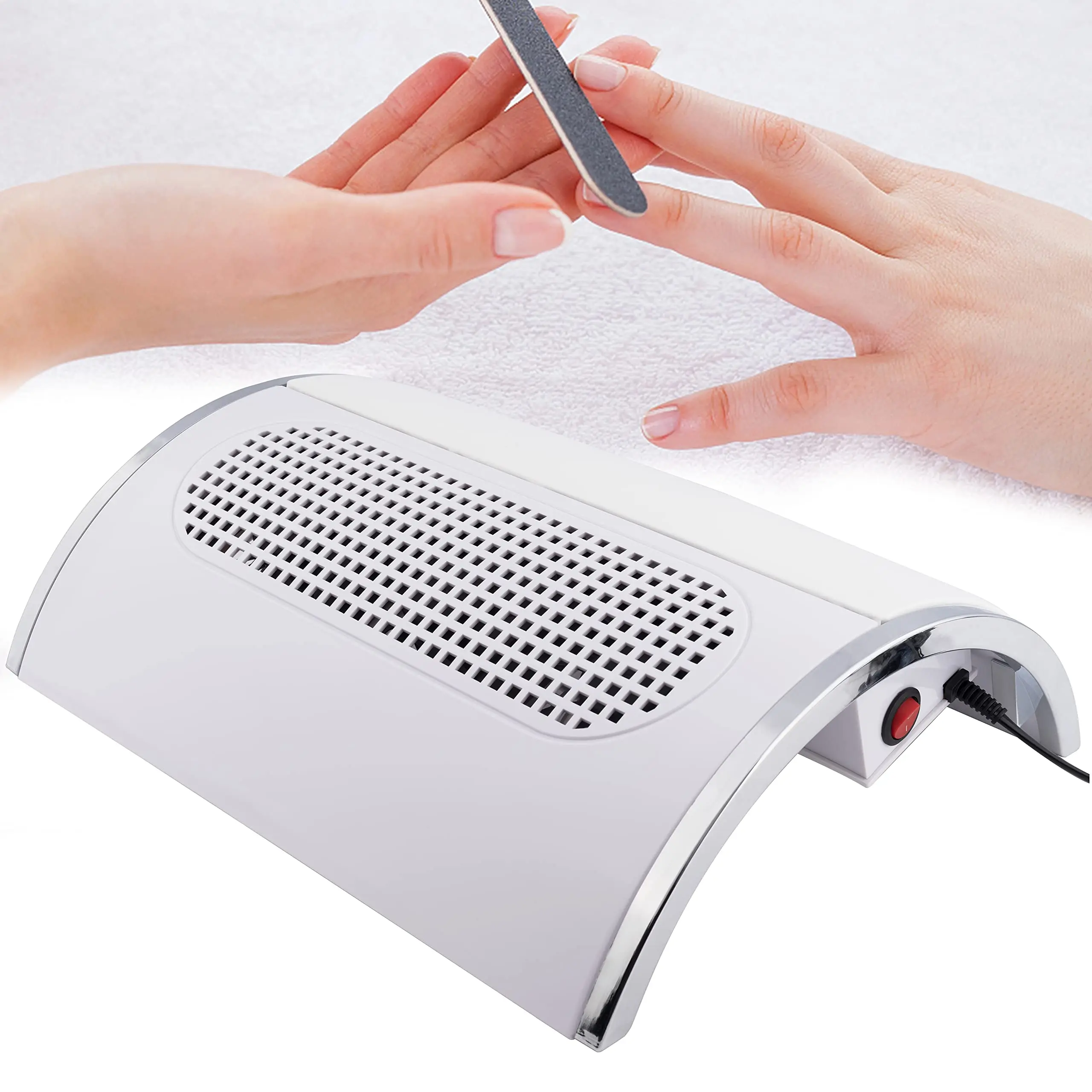 LULAA Nail Dust Collector for Nails Large Size 40W 2 Fans Dust Extractor with Non-Woven Bags for Sucking Nail Dust Home Salon