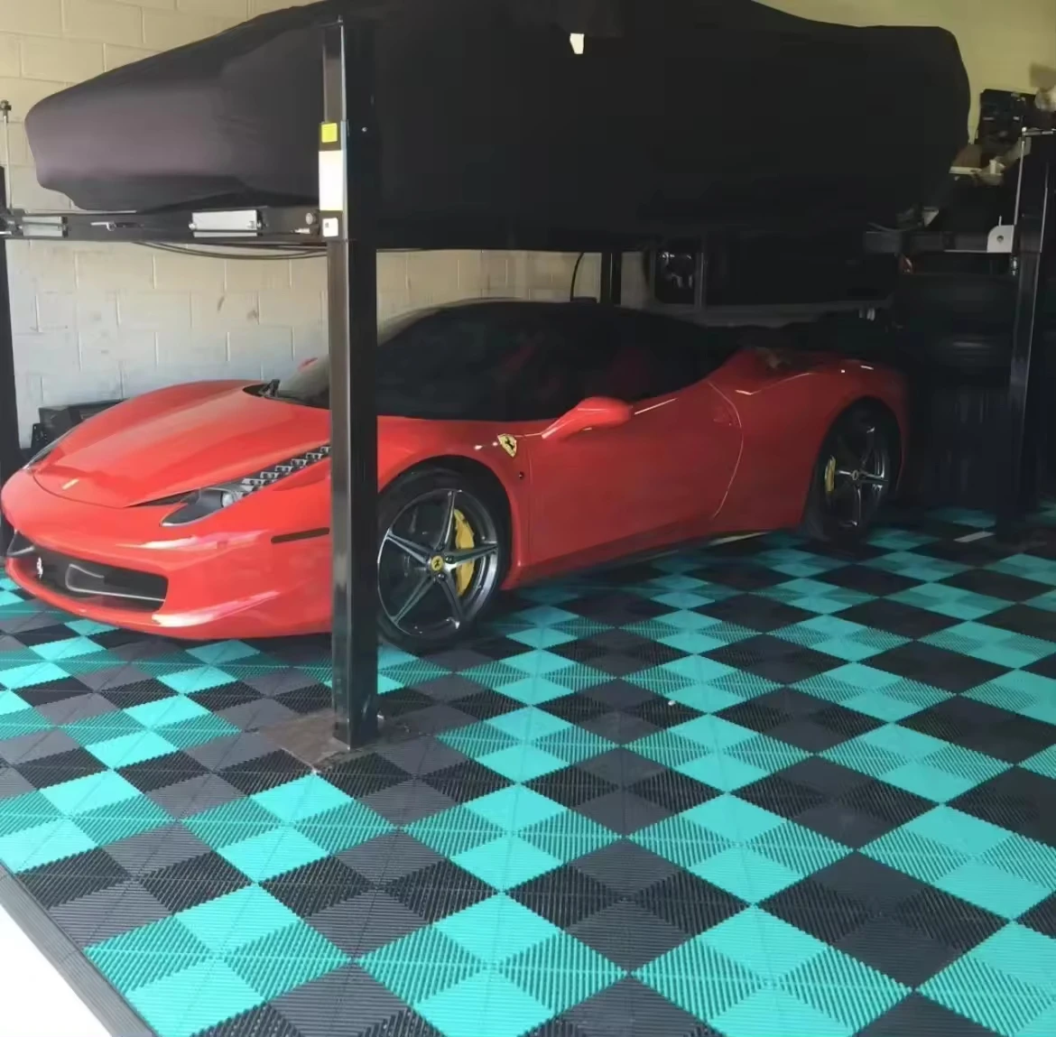 Plastic Floor Garage Industrial Pvc PP Interlocking Floor Tiles Garage for Car Washroom Auto Detailing Workshop