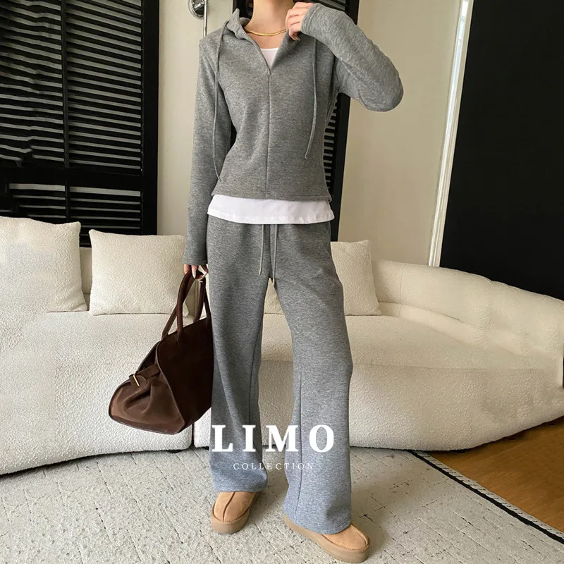 

LIMO Women's Casual Hooded Jogger Set 2025 Two Piece Outfit Spring Summer Streetwear Polyester Tracksuit Lounge Wear