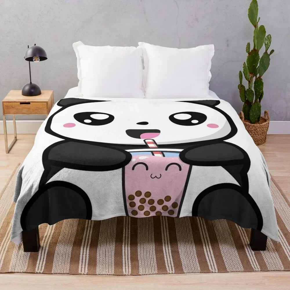 

Panda Boba Kawaii Bubble Tea Throw Blanket Thins Decorative Sofa christmas gifts Blankets