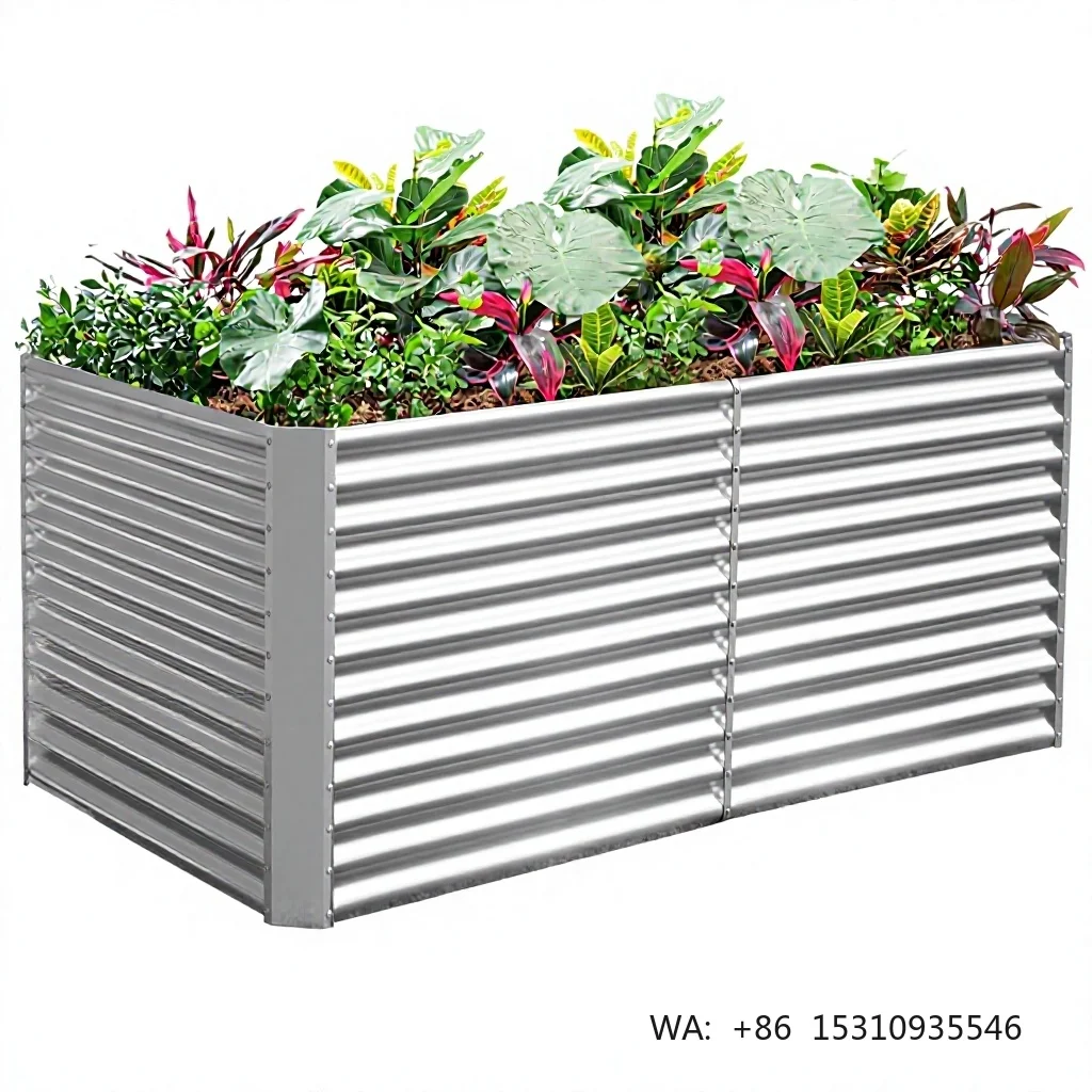 Large Galvanized Raised Garden Bed Outdoor Metal Raised Planter Box Rustproof Planting Bed for Backyard Home Garden