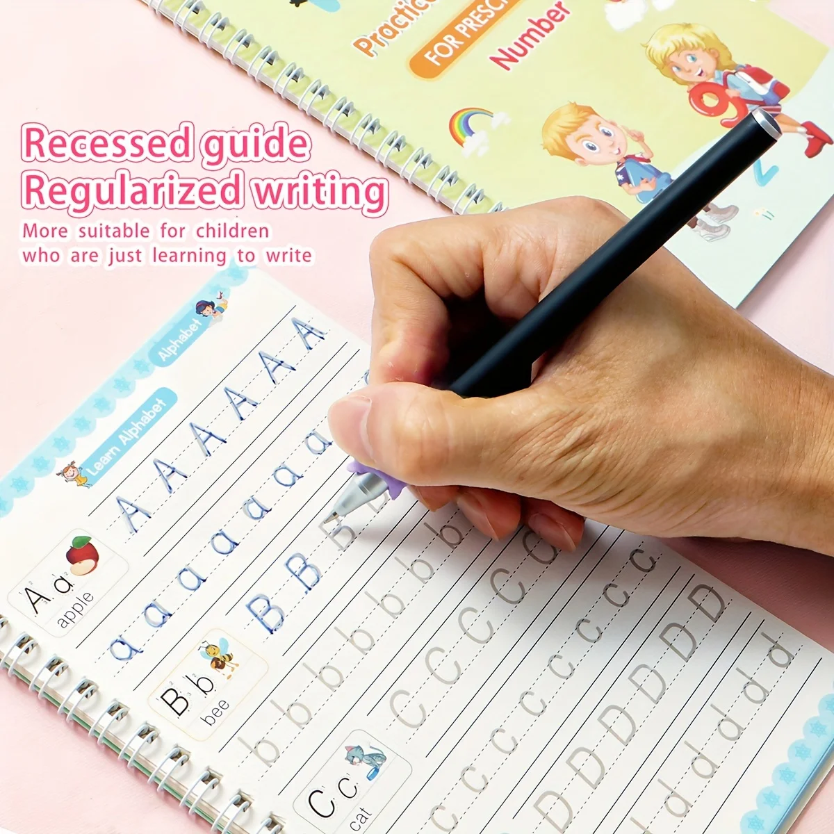 4PCS Magische Englisch Groove Praxis Kopie Buch für kinder Notebook Lernen Anzahl Buchstaben Kalligraphie Schreiben Übung Buch