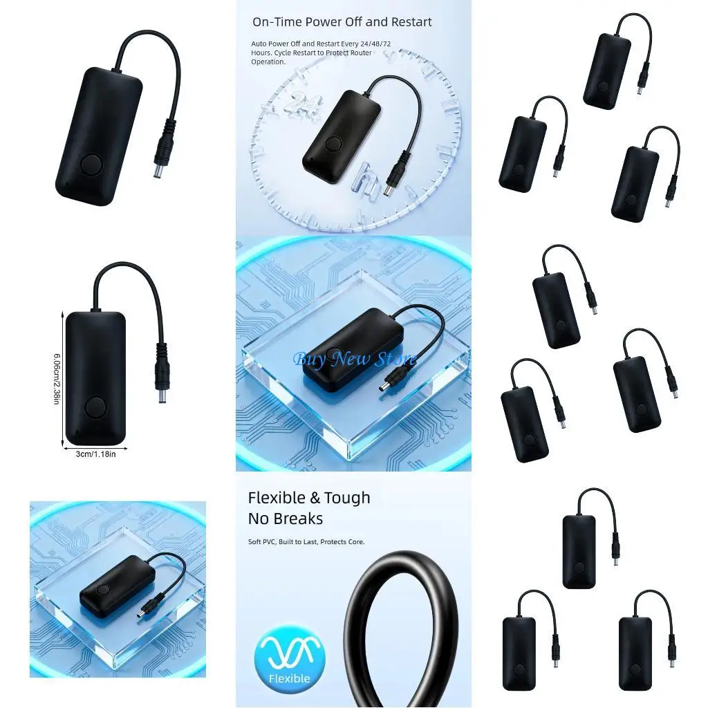 

20CE 9-12V Button Switcher Power Supply Connector Cable Off 24/48/72 Hour Three Speed Adjustment Restarting Cable Replacement