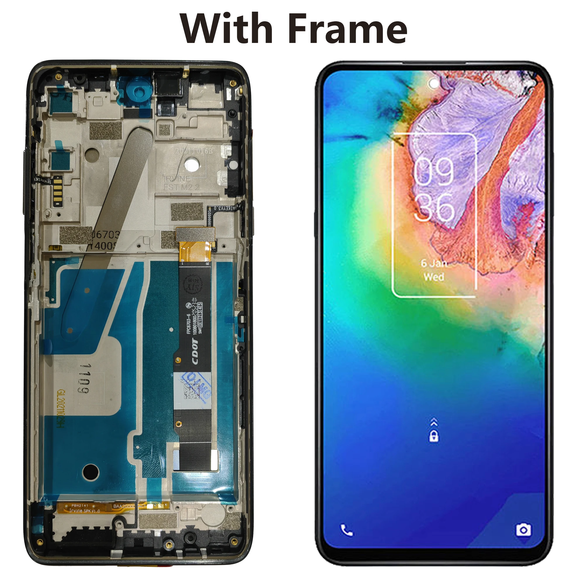 Original Touch Screen For TCL 20 5G  T781 T781K T781H LCD Digitizer Full With Frame Assembly Display Replace Parts Replacement