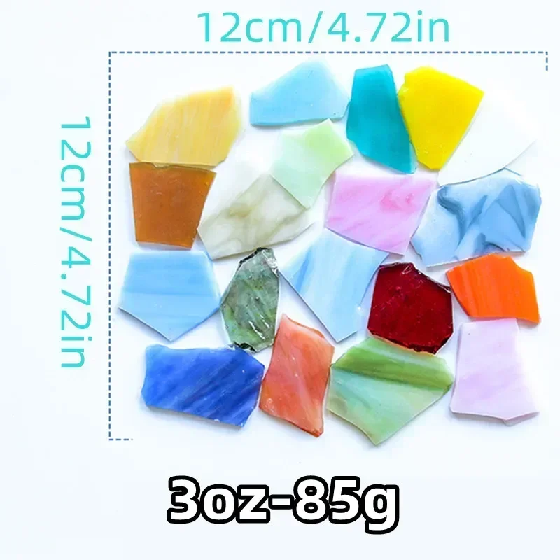 3.5oz/100g Polygon Mica Mosaic Tiles DIY Craft Colored Fragments Glass Tile Mosaic Making Materials Irregular Shape Pieces