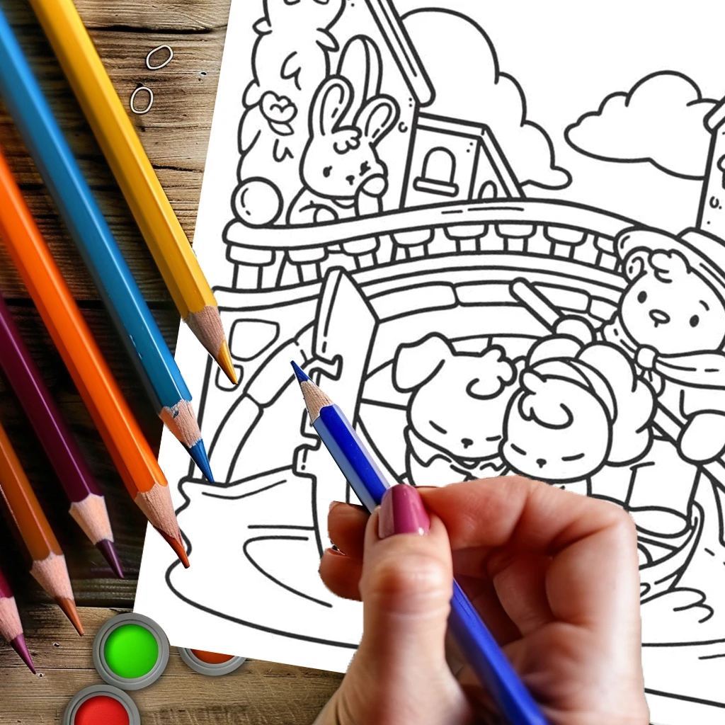 Libro para colorear Cutie Europe de 28 páginas para adultos |   Libro para colorear, útiles de dibujo para Navidad, Acción de Gracias