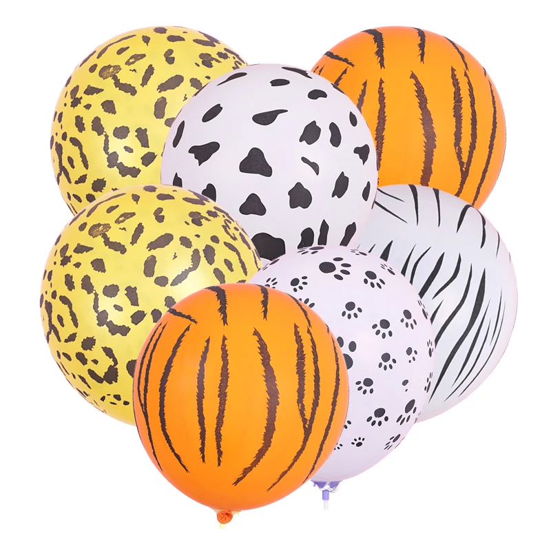 

10pcs Childrens Birthday Party Decoration Balloon Animal Cartoon Latex Balloons Tiger Skin Leopard Print Pattern Baloon Kids Toy