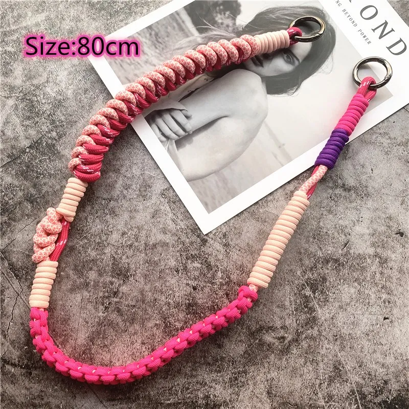 Phone Charm Contrasting Colors Straps for Bags Cotton Lanyard Key Ring Chains Exquisite Cord to Hang the Mobile Accessories