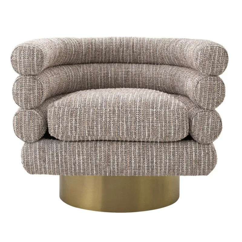 Italian light luxury single sofa living room balcony backrest leisure chair lazy modern simple fabric armchair