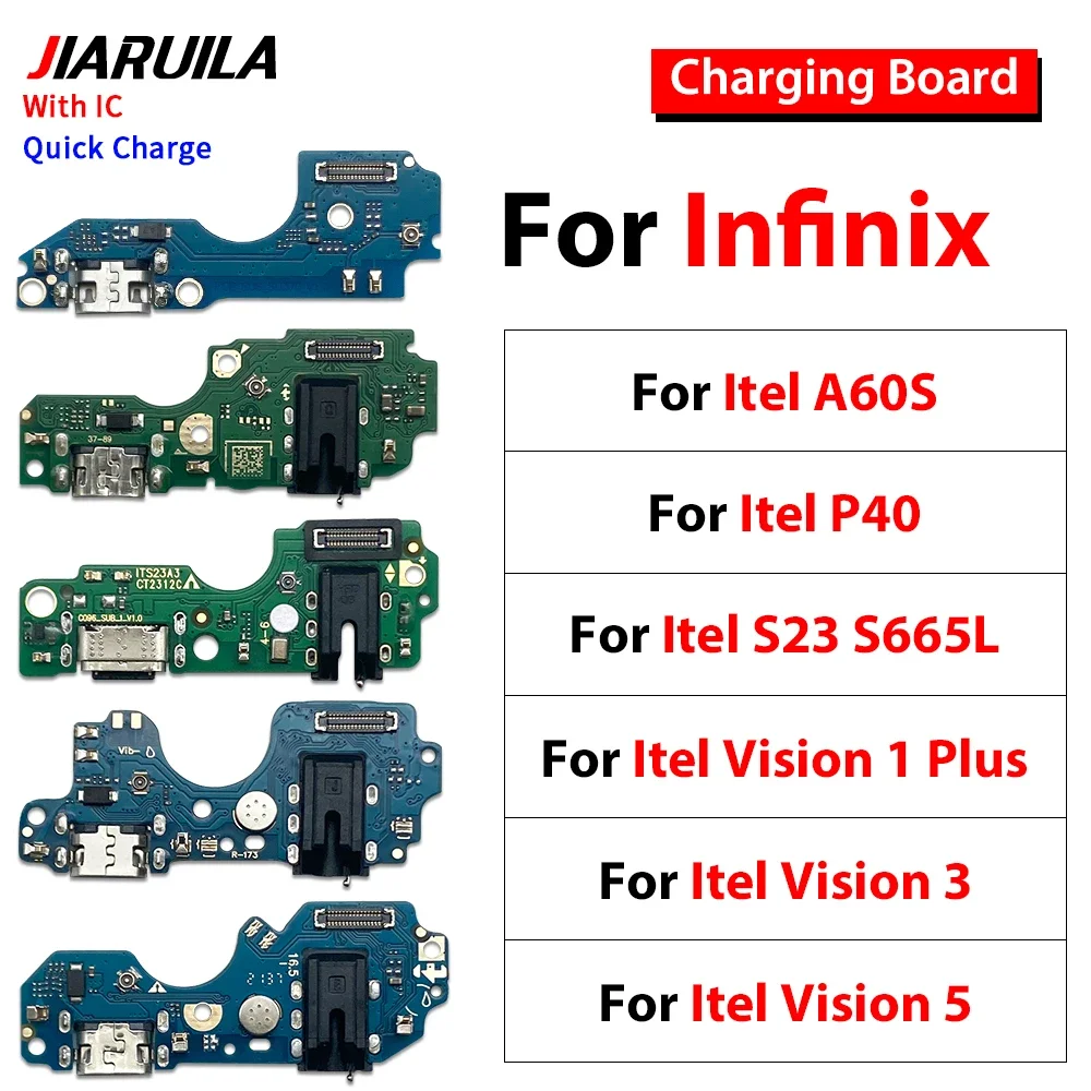 10 PCS For infnix ltel A60S ltel P40 Vision 1 Plus ltel Vision 3 ltel S23 S665L ltel Vision 5 USB Dock Charger Port Plug With IC