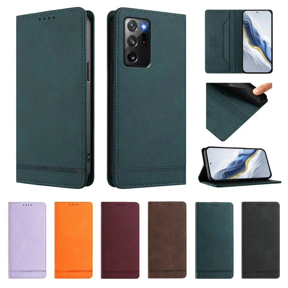 Para Samsung Note 20 Ultra 5G RFID Funda de cuero para Galaxy Note 10 Lite S10E S10 S9 S8 Plus S7 Edge S20 FE Funda magnética