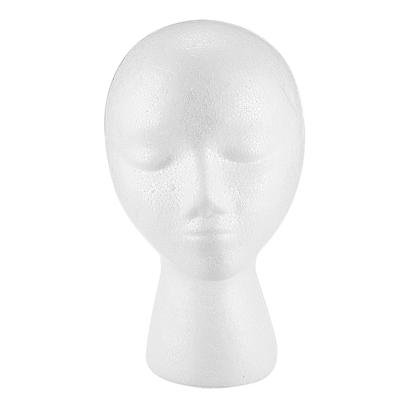 Styrofoam Foam Mannequin Wig Head Display Hat Cap Wig Holder White Foam Head