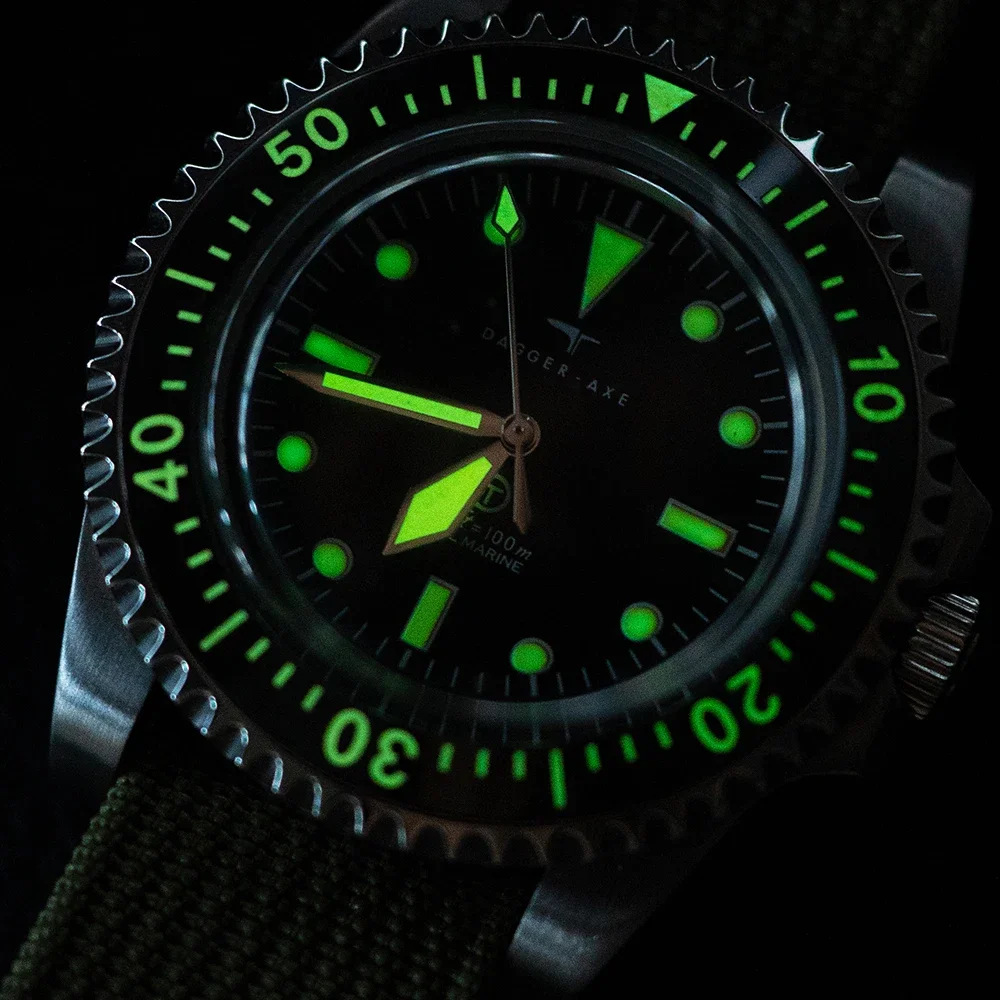 luxury man watch retro diving watch super luminous 100M waterproof ceramic bezel men mechanical wristwatches