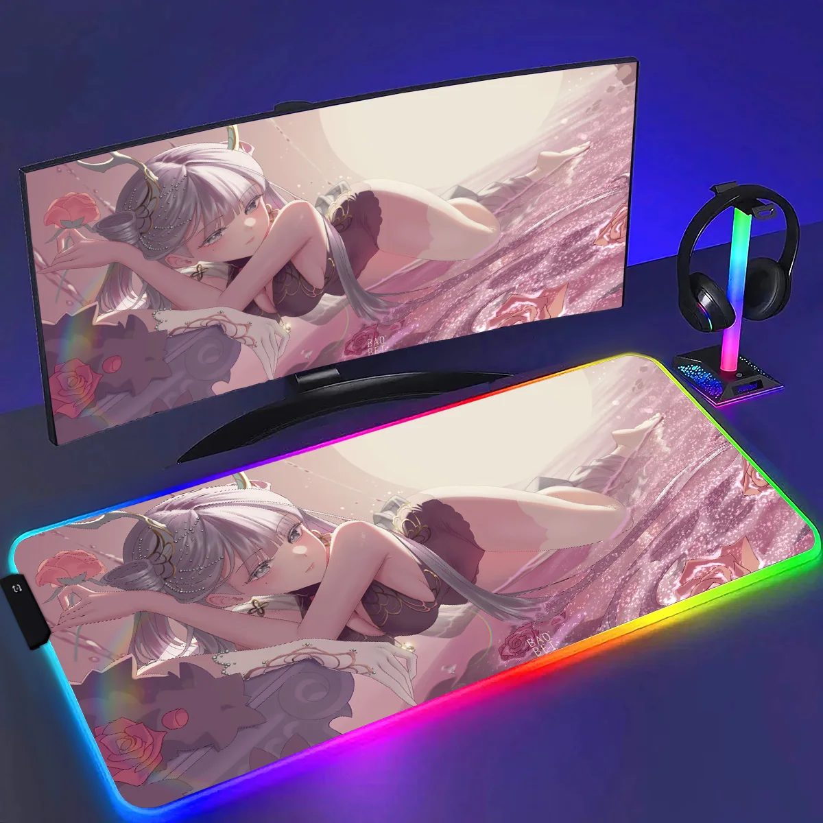 

RGB Wuthering Waves Jinhsi Comic Mouse Pad Game Laptop Play Mat Extra Large Kawaii Anime Mouse pad Gaming Accessories E-Sports