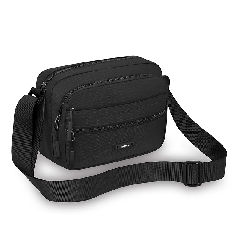 

Men's black bag, adjustable strap, suitable for daily commuting and leisure travel, safe travel bag