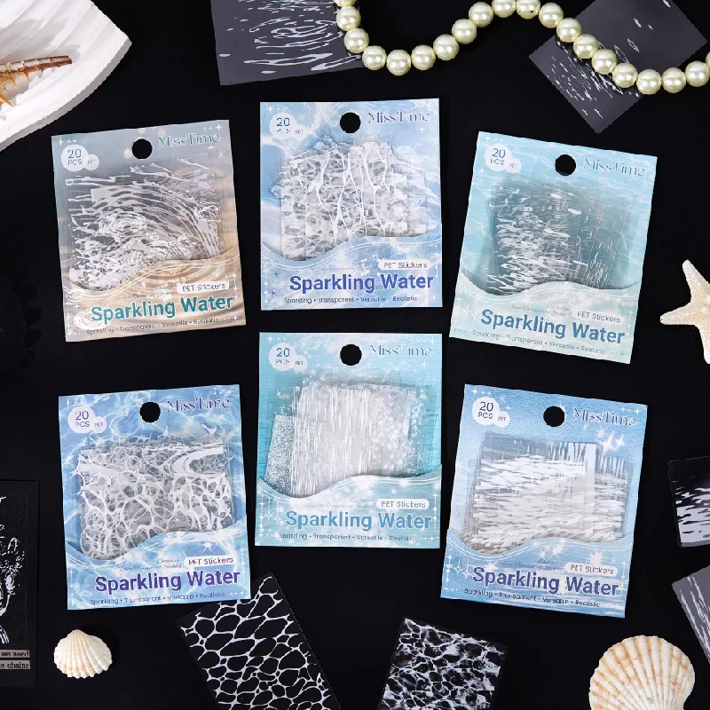 

Card Lover 20 шт. [Серя сверкающих рябь] ПЭТ-водяные рябь падающий дождь лунный свет рябь декоративные наклейки для скрапбукинга