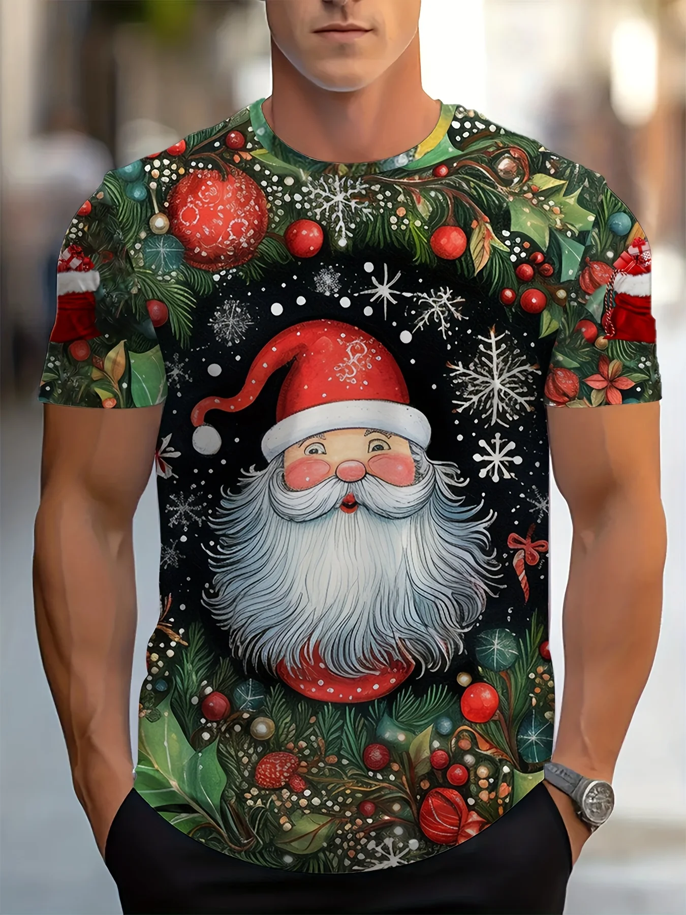 

New Leisure Fashion 3D Printed Men's T Shirt Funny Christmas Style Short Sleeve Tops Outdoor Street X'mas Party Y2k Men Clothing