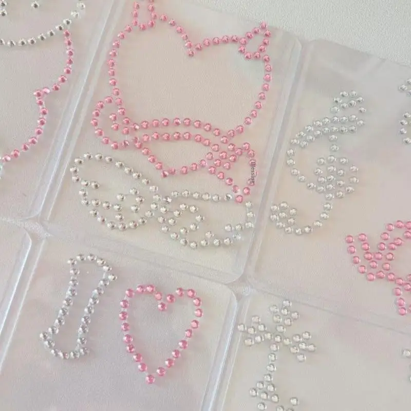 New Music Wings Love Water Diamond Chain 3D Stickers Decorative Glitter Star Card Handmade Sticker For Girls DIY Art Supplies