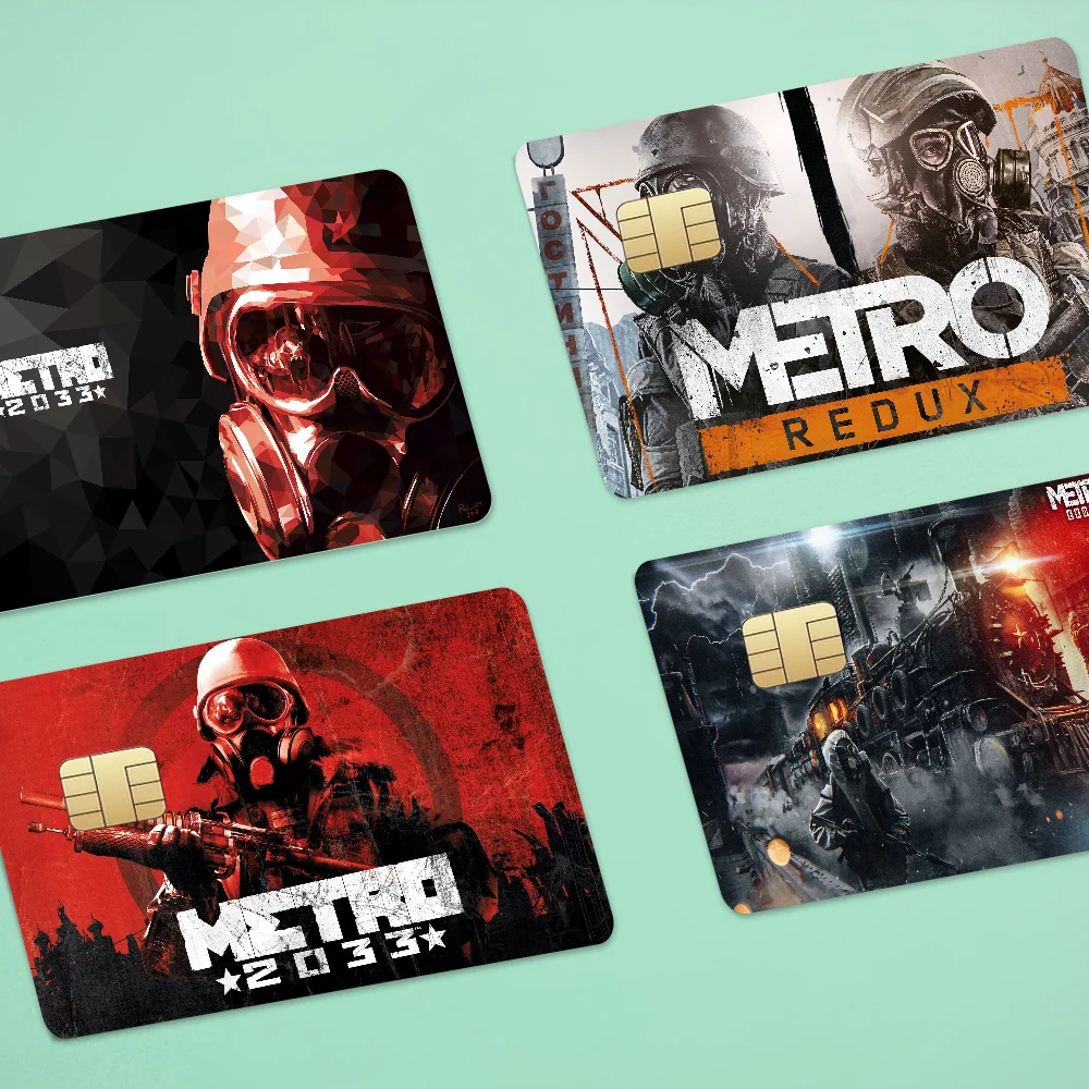 Gaming Metro 2033 moda mate oro plata negro película mate cinta adhesiva de piel para tarjeta de débito de crédito bancaria