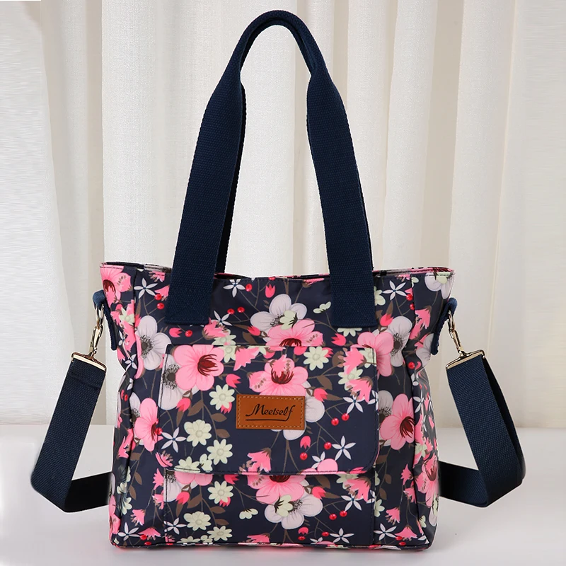 Fashion Printing Large Capacity Ladies Shoulder Bag Daily Carry with Lunch Lunchbox Bag Multifunctional Crossbody Handbag