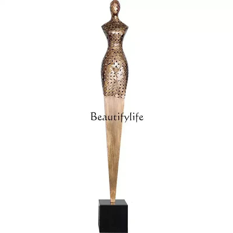 

Iron abstract figure sculpture ornaments Hotel clubhouse decoration Floor-to-ceiling metal soft decorative artworks