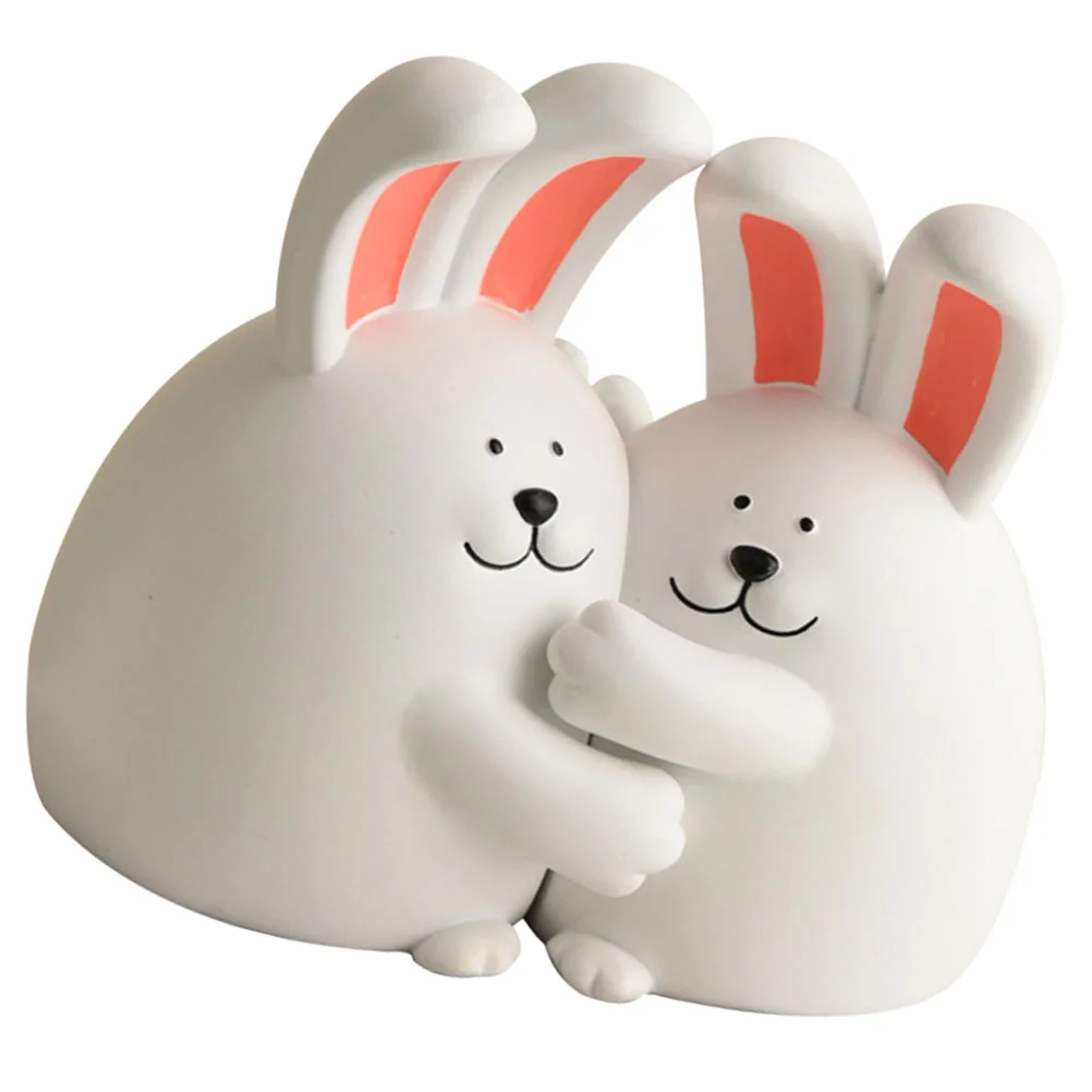 Hug Rabbit Bookend Vertical Organization File Ends Books Prevent from Tumbling Resin Decorative