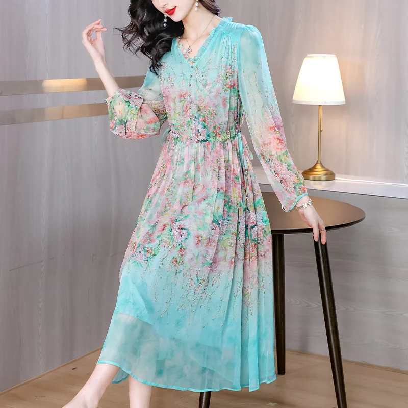 Spring Summer Women Boho Luxury Floral Beading Midi Dress 2025 Korean Elegant Loose Midi Dress Vintage Party Evening Vestidos