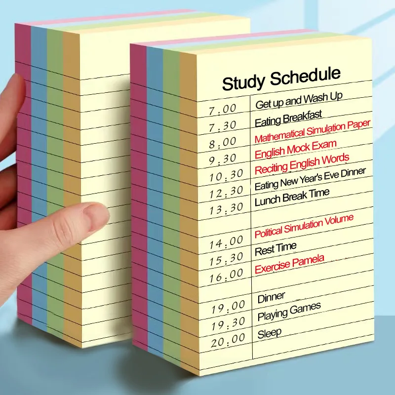 200sheets Line Sticky Notes 4 Colors Portable Student Note Marker Writing Sticky Notes Self-Adhesive Easy To Apply Notepad