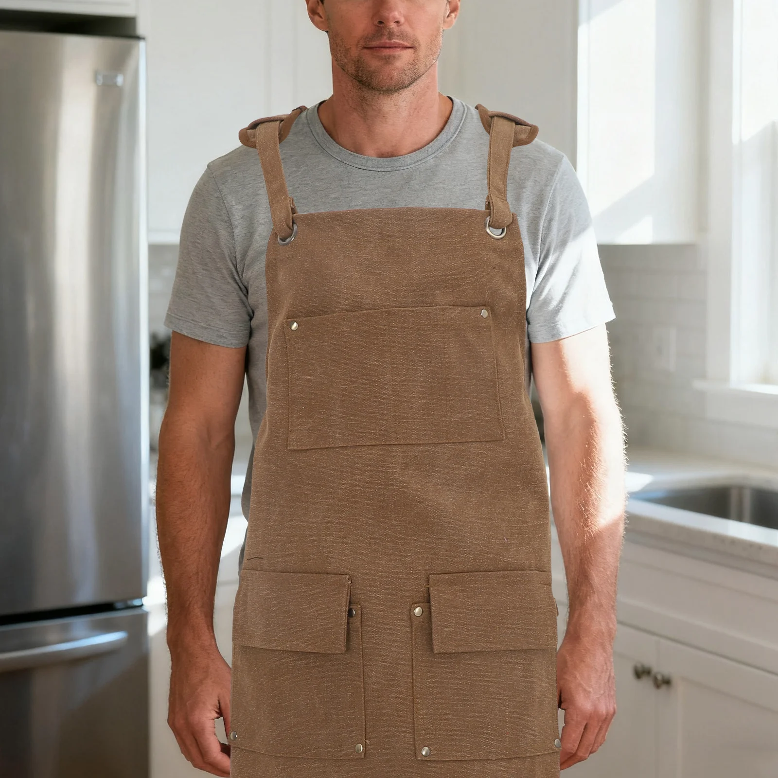 

Толстый холщовый фартук с карманами для мужчин, деревообработка, плотники, садовый инструмент, поясной фартук, регулируемая удобная защита от тирса