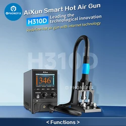 AiXun H310D 1000W Digital Hot Air Rework Station Internet BGA Rework Station Smart Hot Air Gun for Soldering Desoldering Repair